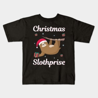 Cute baby sloth christmas slothprise Kids T-Shirt